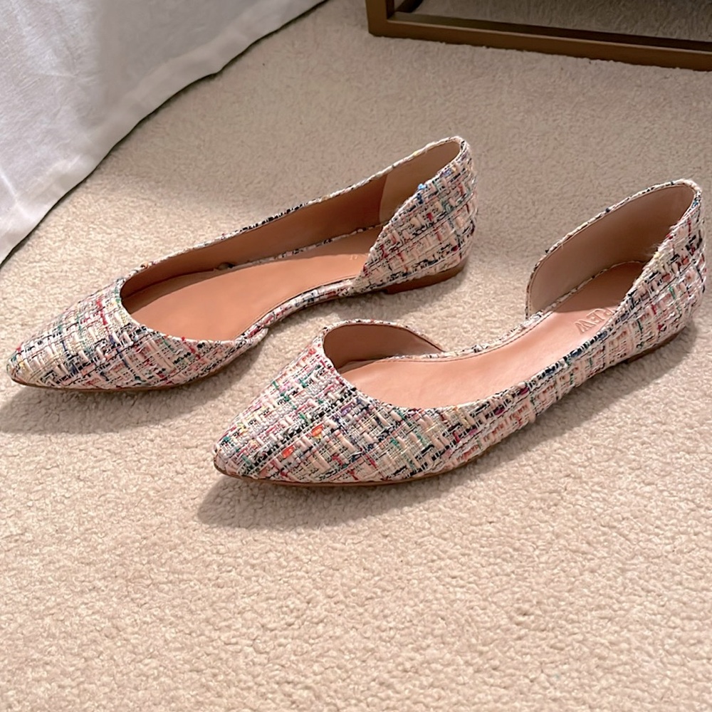 NWOT JCrew Multicolor Tweed Flats